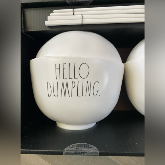 Rae Dunn Lidded Noodle Bowl & Chopsticks Set of 2 Melamine Lid Miso By Enchante - Picture 2 of 8